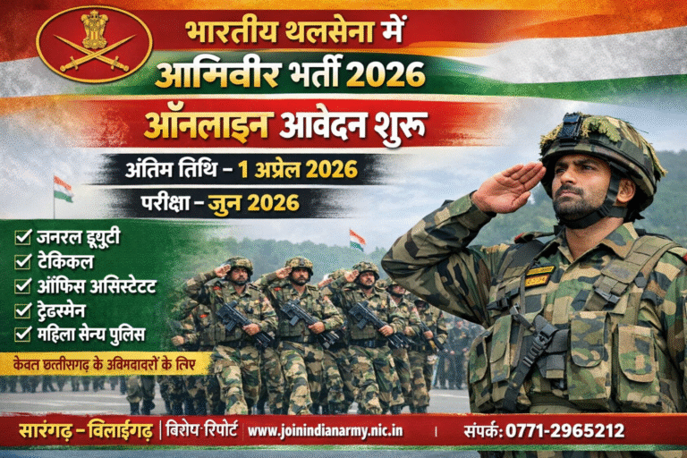 भारतीय थलसेना में अग्निवीर सैनिक हेतु ऑनलाइन आवेदन आमंत्रित – पूरी जानकारी, पात्रता और आवेदन प्रक्रिया
